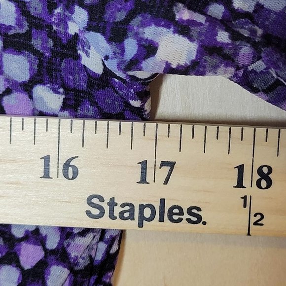 Style & Co Purple Multicolor Spotted Design Blouse Women Size L - Picture 6 of 8